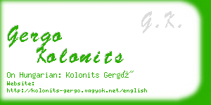 gergo kolonits business card